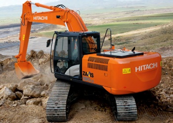 гусеничный экскаватора hitachi zx180lcn-5g в работе