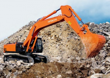 гусеничный экскаватор hitachi zx400lch-5g в работе
